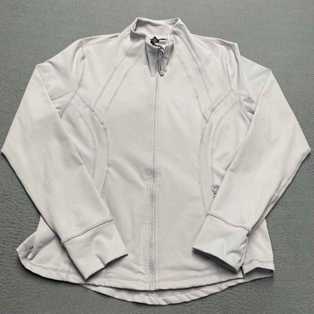 90 Degree By Reflex Jacket Womens XL Gray Track Full Zip Vented Pockets Athletic